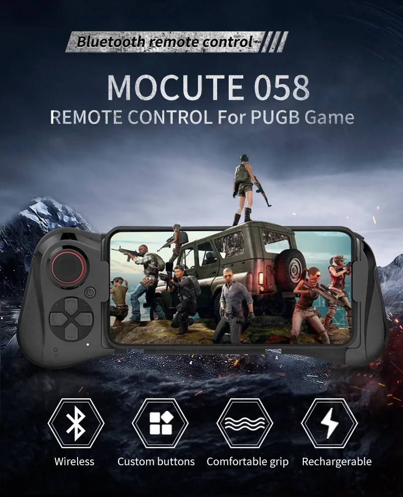 Mocute 058 pad inalmbrico bluetooth-джойстик Android VR telescpica juego контроллер геймпад для iPhone PUBG mvil Joypad