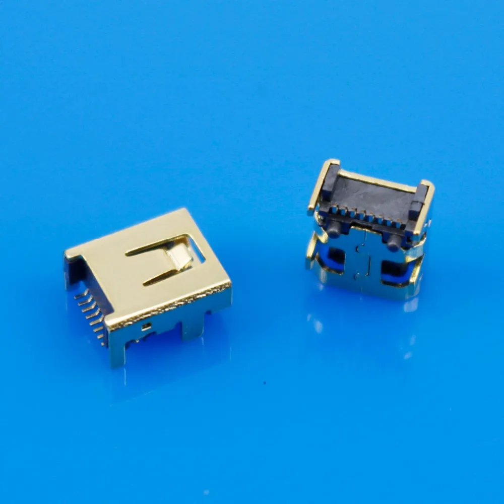JCD золотистый Mini USB 8 Pin SMT SMD гнездо разъема ПП для LG 8pin Type B розетка|pcb connector types|b