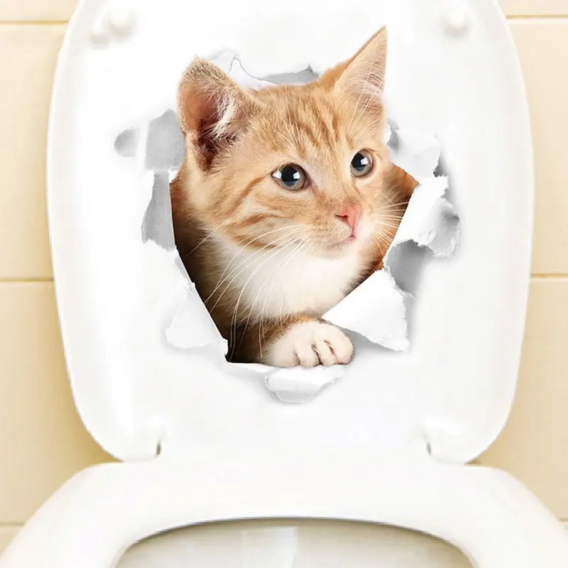 Hoomall 3D стикер на стену милый кот собака туалет гостиная домашний декор Кухня