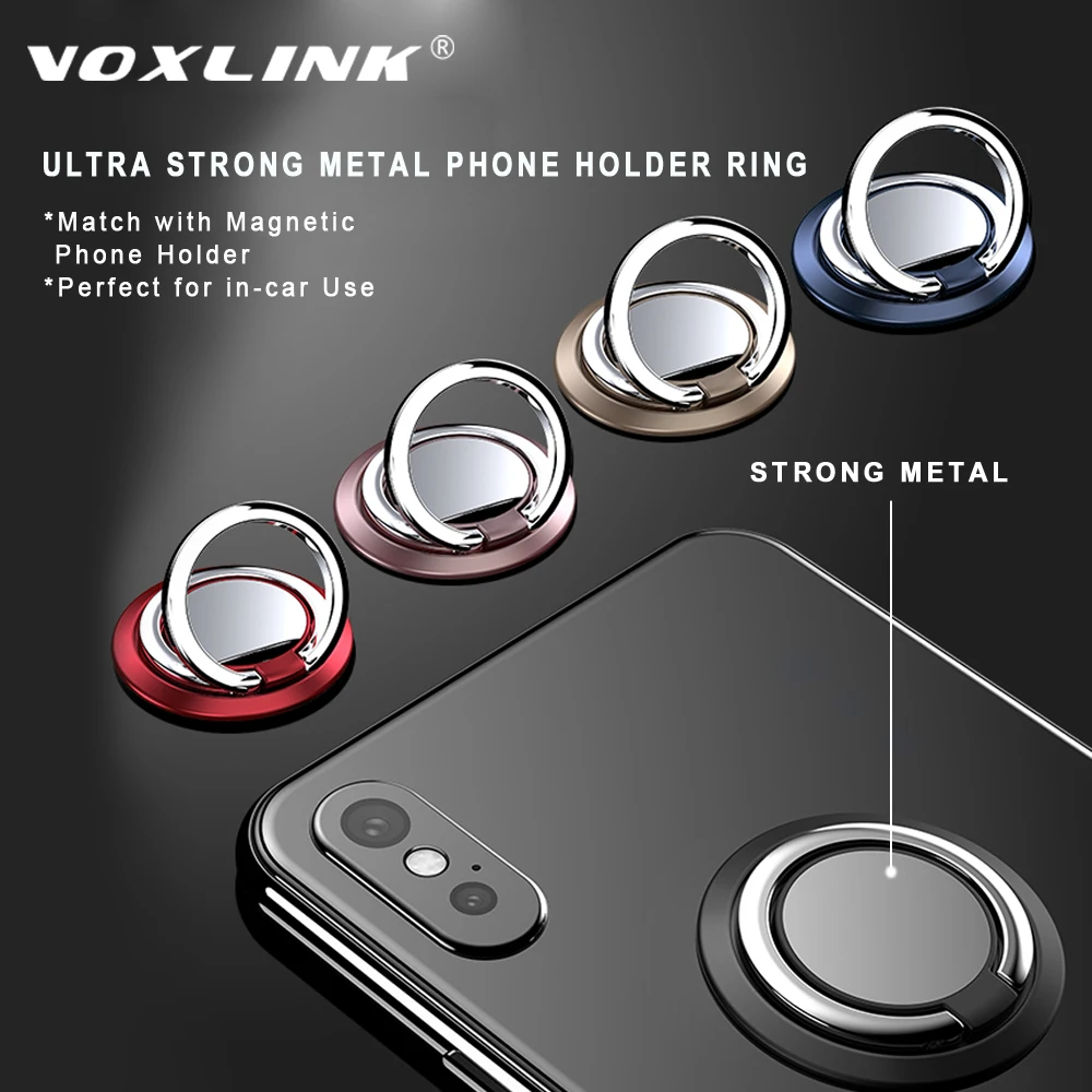

VOXLINK 360 Degree finger ring Smart phone mount support for iPhone x 9 8 Xiaomi Samsung Huawei all models of phone ring buckle