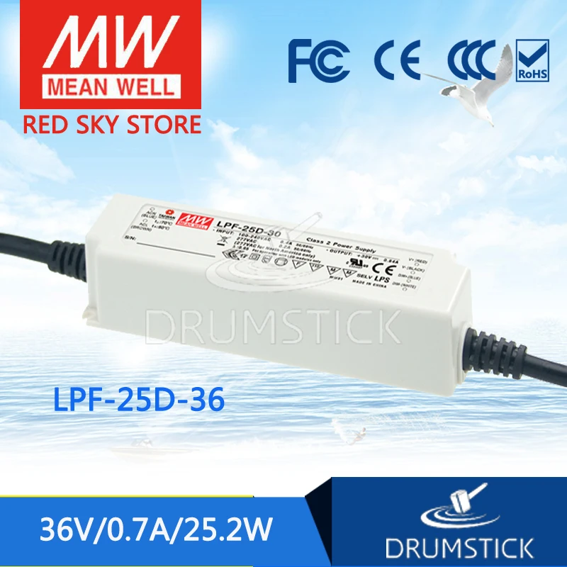 

MEAN WELL LPF-25D-36 36V 0.7A meanwell LPF-25D 36V 25.2W Single Output LED Switching Power Supply