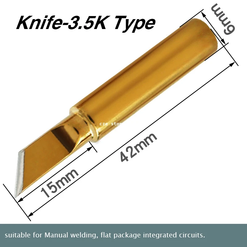 Высокое качество Замена паяльник наконечник Лидер-Бесплатный паяльный наконечник внутренний золотой цвет Продается 1 шт - Цвет: Knife