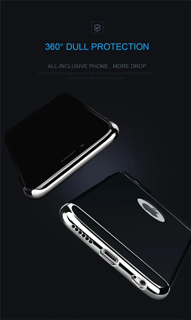 Корпус 3-в-1 Роскошная плакированная скраб простой защитный чехол для iPhone 5 5S, SE, 6, 6S Plus, 7 удобная задняя крышка красный