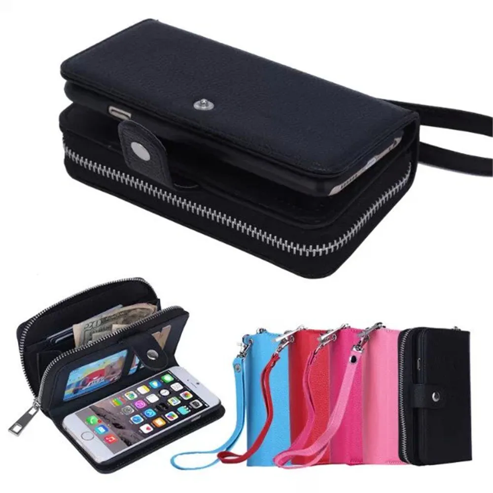 Luxury Zipper Wallet Leather Case For Apple iPhone 6 6s Plus 6s+ 5s SE Women Handbag Phone Case ...