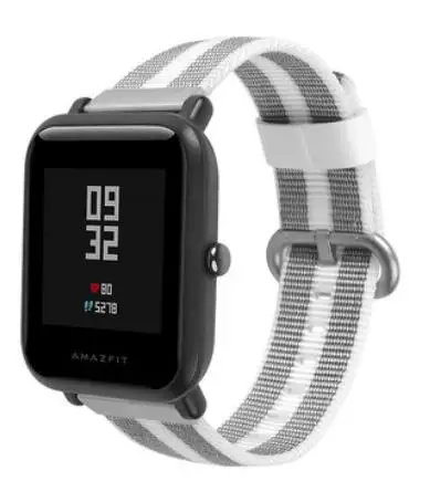 20 мм 22 ремешок для samsung galaxy watch active 42 46 мм gear sport s2 s3 huawei watch GT 2 pro amazfit 1 2 s bip pace нейлоновый ремешок - Цвет ремешка: white stripe