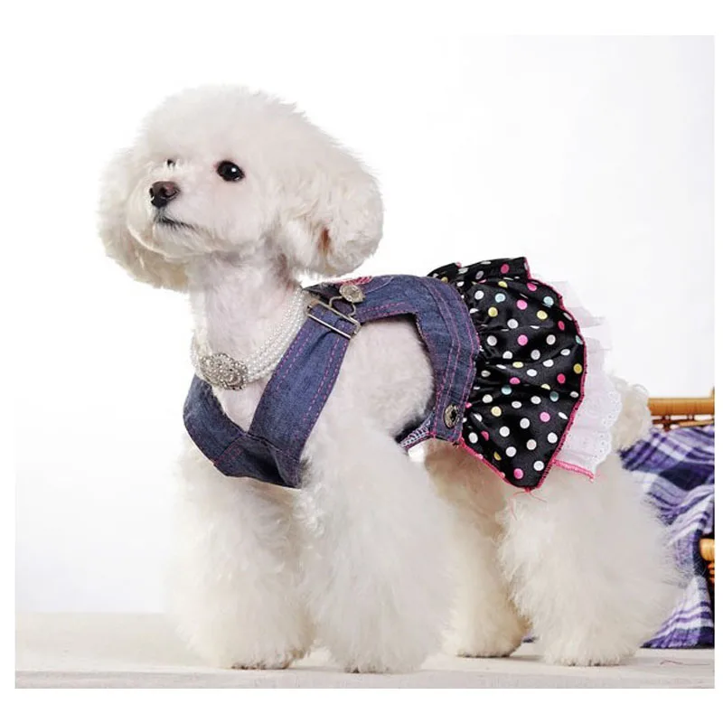 2017 New Arrival Pet Apparel Dog Clothes Summer Jean skirt Vest Dress