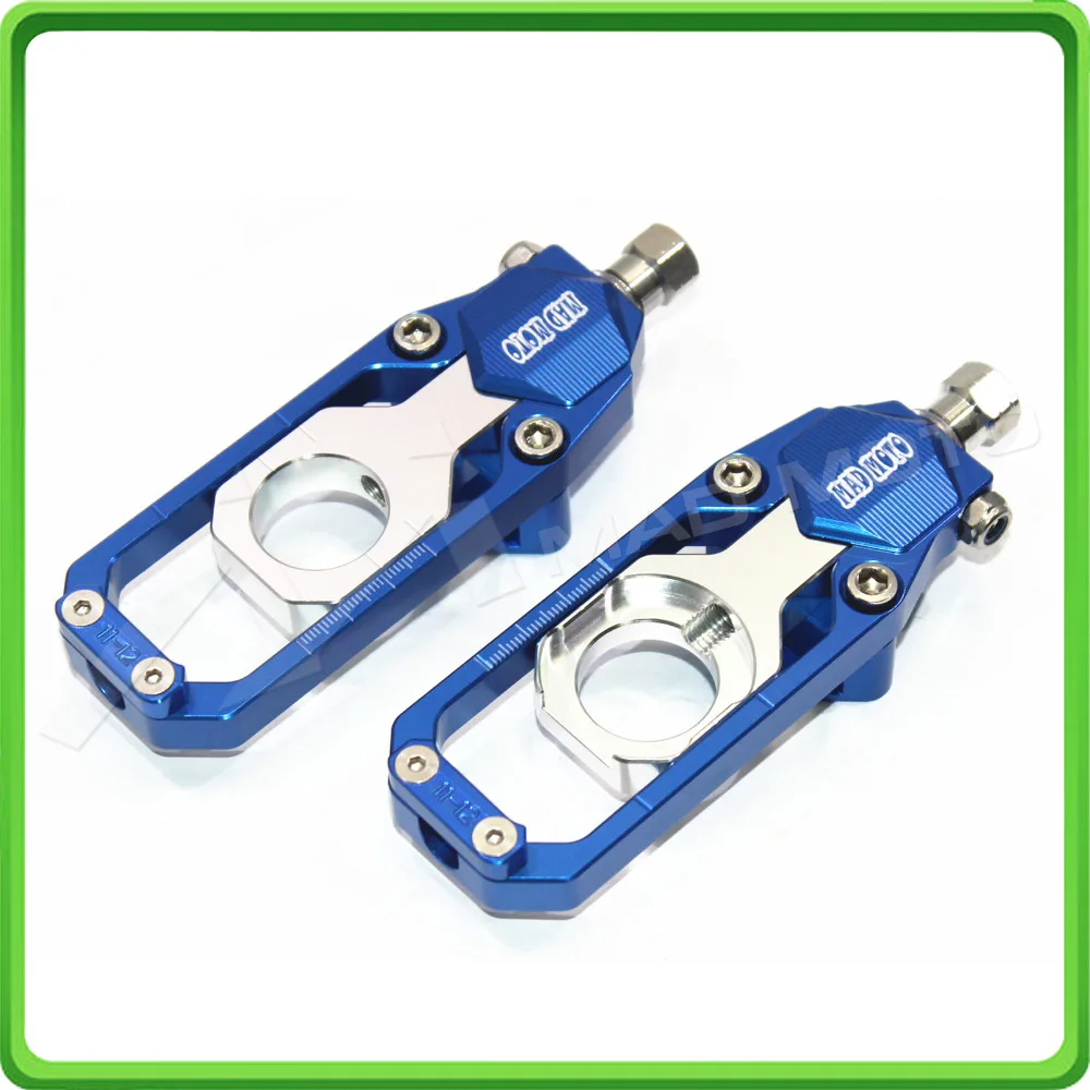 Motorcycle Chain Tensioner Adjuster fit for KAWASAKI Ninja ZX6R ZX-6R 2005 2006 2007 2008 2009 2010 2011 2012 Blue & Silver (3)