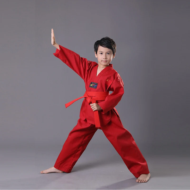 Костюм для тхэквондо форма Каратэ детей и взрослых костюм тренировок из белого