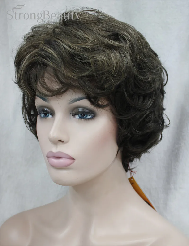 Сильные красивые женские парики короткие волнистые золотистые светлые волосы для женщин синтетический монолитный парик 16 цветов