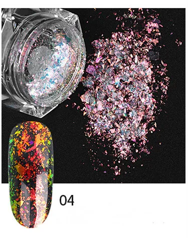 Блестки для ногтей, порошок, блестки, неровные звезды, круглые радужные хлопья для ногтей, маникюр, украшение для ногтей, Гель-лак - Цвет: 4