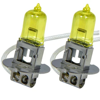 

2 x H3 PK22S 12V 3000K 55W Golden Yellow Auto Car HOD Bulbs Lamps Ultra Upgrade Headlight Bulbs