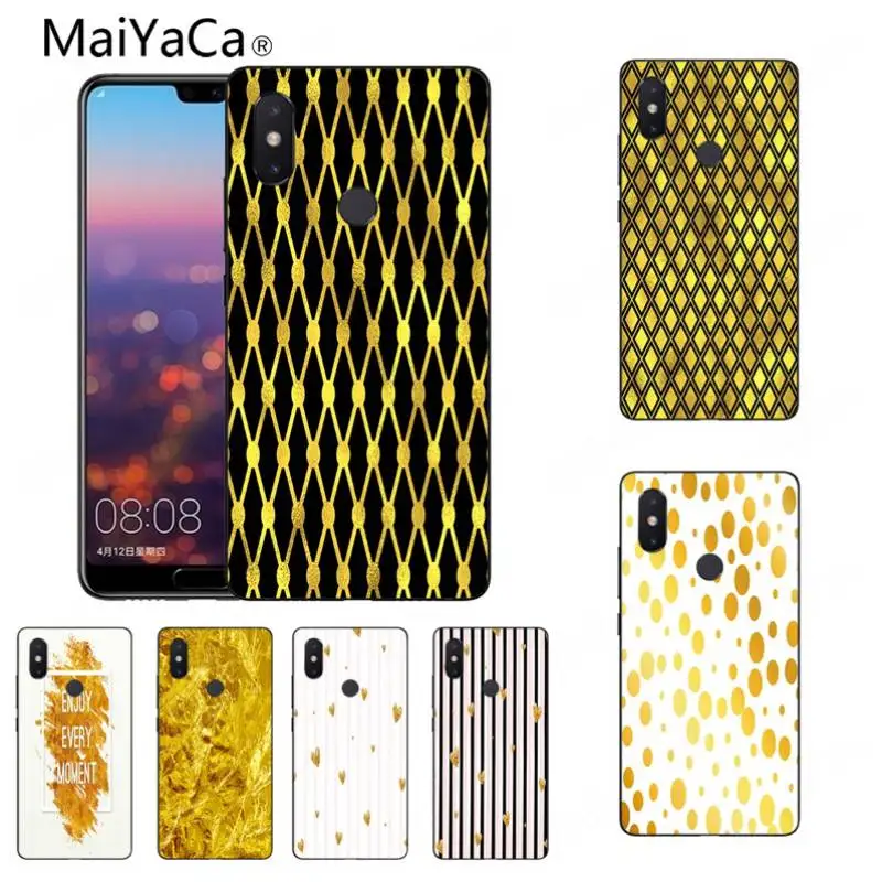 

MaiYaCa Gold Love Enjoy Every Moment Luxury Print Pattern tpu Soft Phone Cover Case For Mi 6 6plus 6X Note2 Note3 Note4 Note5