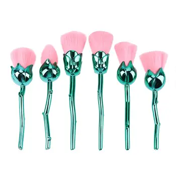

6pcs Rose Shape Makeup Brushes Foundation Powder Blush Brush Cosmetic Tool