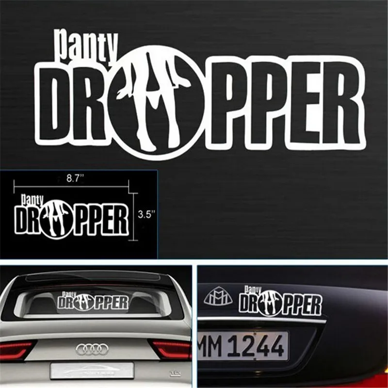 Panty-Dropper-Funny-Jokes-Adult-Humor-Car-Sticker-Reflective-Vinyl-Window-Minion-Car-Decals-Words-Style