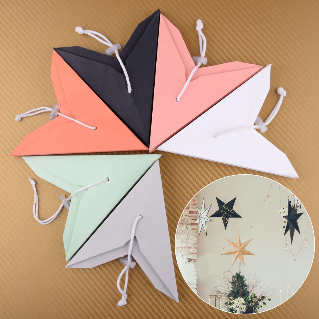 New 3d Paper 9 Point Star Christmas Halloween Wedding Party