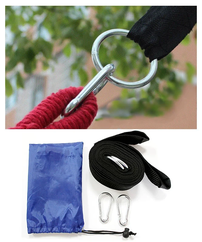 Outdoor hammock special strap with snap hook tying reinforcing linked