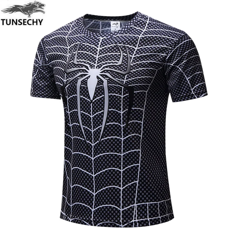 

Spiderman 3D Print t shirts Men Compression fitness shirts Superhero Tops costume Short Sleeve Fitness T-shirts