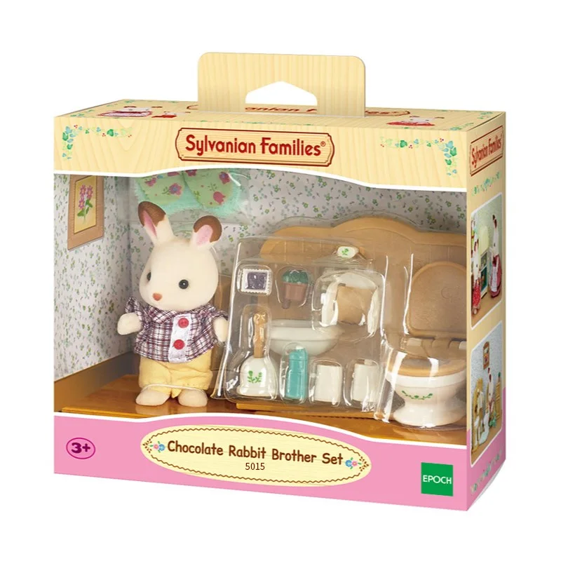 Sylvanian Families кукольный домик мебель фигурка игрушка куклы шоколадный кролик братец Набор для туалетных комнат Новинка#5015