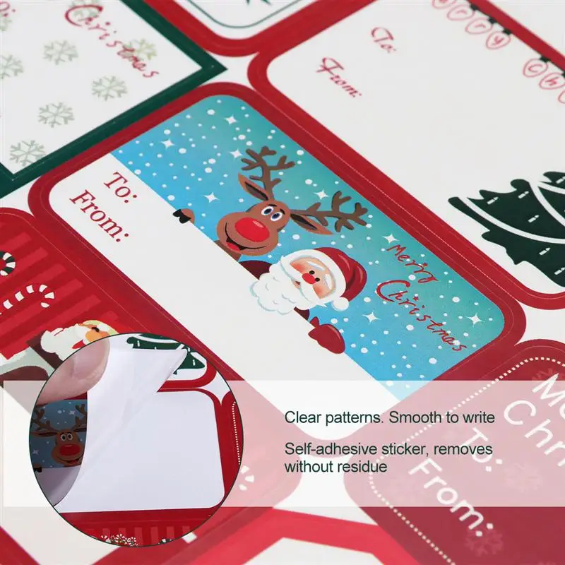 144 рождественские самоклеящиеся Подарочные наклейки 24 Различные дизайны Санта снеговик рождественские подарки этикетки наклейки