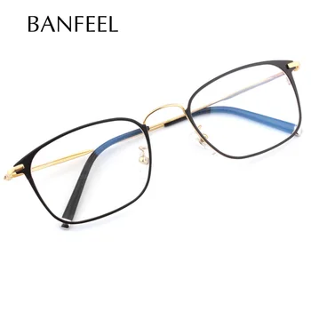 

BANFEEL Titanium Eyeglasses Frame Men custom glasses Square Prescriptionl Eye Glass Korean Screwless Optical Frames Eyewear