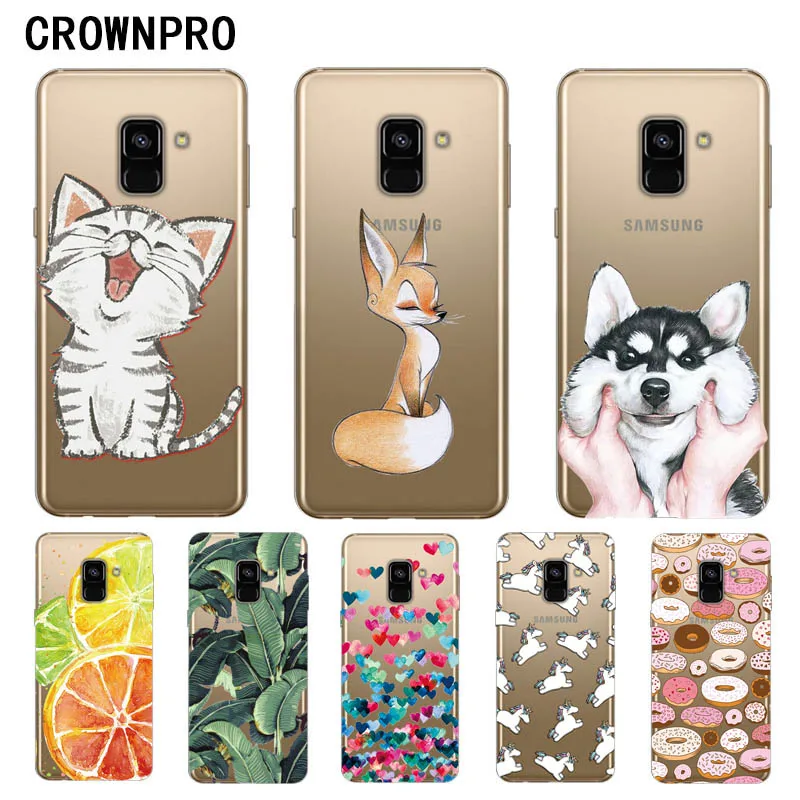 

CROWNPRO FOR Bumper Samsung A8 2018 Case Cover Clear FOR Tpu Samsung Galaxy A8 Plus 2018 Silicone Back Cover FOR Galaxy A 8 Soft