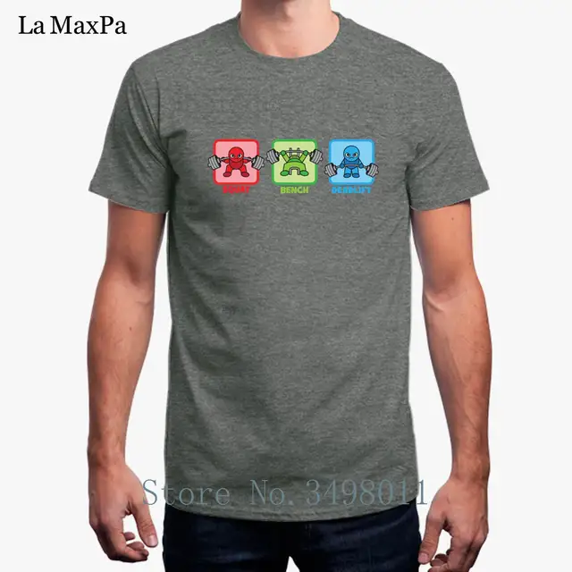 High Quality Tshirt For Men Kawaii Powerlifter Squat Bench Press