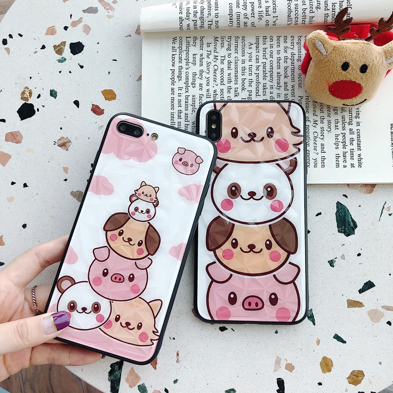 GYPHCA Алмазный чехол для телефона с рисунками животных из мультфильмов iPhone 6 6s 7 8 Plus