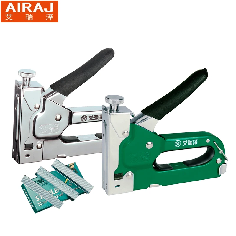 AIRAJ 3 way Manual Heavy Duty Hand Nail Gun Furniture Stapler For Framing With 600pc Staples By