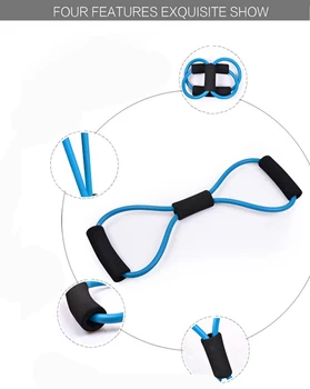 

8 Type Muscle Chest Expander Rope Yoga Rally Fitness Exercise Workout Tube Stretch Resistance Thin Rubber Elastic Band