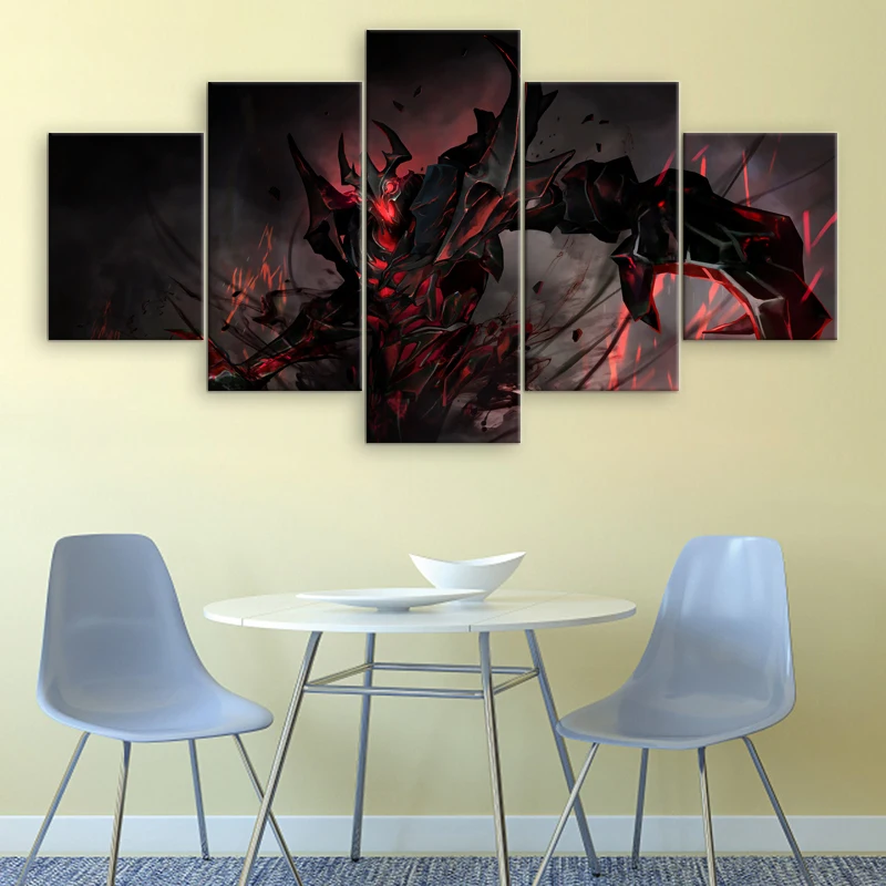  Modern Canvas Painting 5 Panel Dota 2 Game Poster Wall Art Cuadros Nevermore Printed Pictures Home 