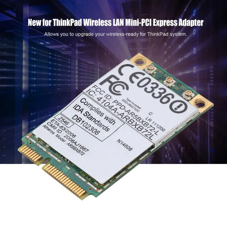 

2.4G & 5.8G Wireless 300M Mini-PCI-E Dual Band Network Card for Lenovo/IBM T60/T61 42T0825