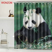 WONZOM Panda Polyester Fabric Turtle Shower Curtain Bathroom Decor Dog Waterproof Animal Cortina De Bano With 12 Hooks Gift 2017 WONZOM Panda Polyester Fabric Turtle Shower Curtain Bathroom Decor Dog Waterproof Animal Cortina De Bano With 12 Hooks Gift 2017