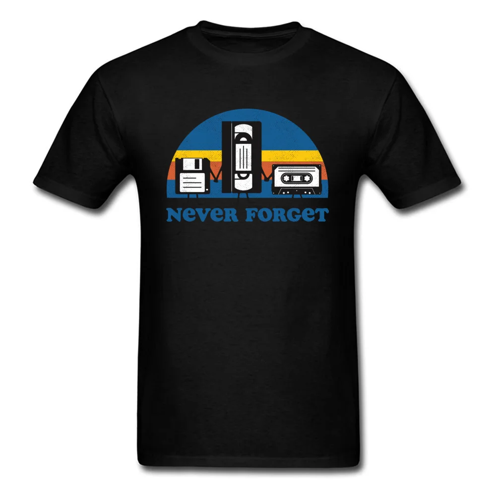 Never Forget Lovers Day 100% Cotton Crewneck Tops Shirts Short Sleeve Simple Style Top T-shirts Funky Design T Shirts Never Forget black