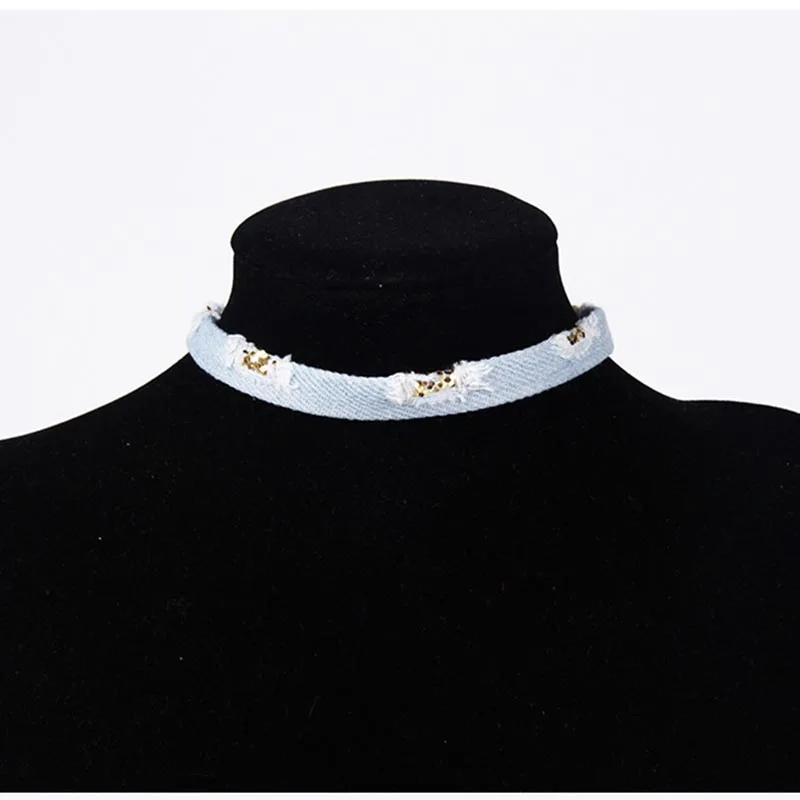 

New fashionHole in jeans design crystal pendant mix design gift choker necklace jewelry for women girl