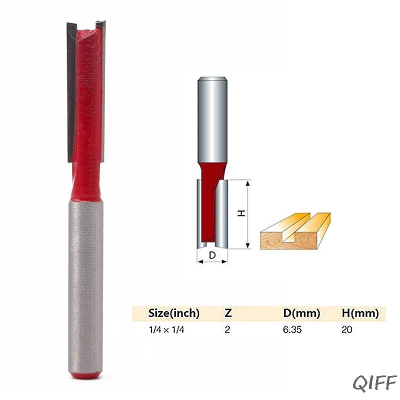 

New 1/4" Shank 1/4" Blade Double Flutes Straight Router Bit Cutter Woodworking Mar28