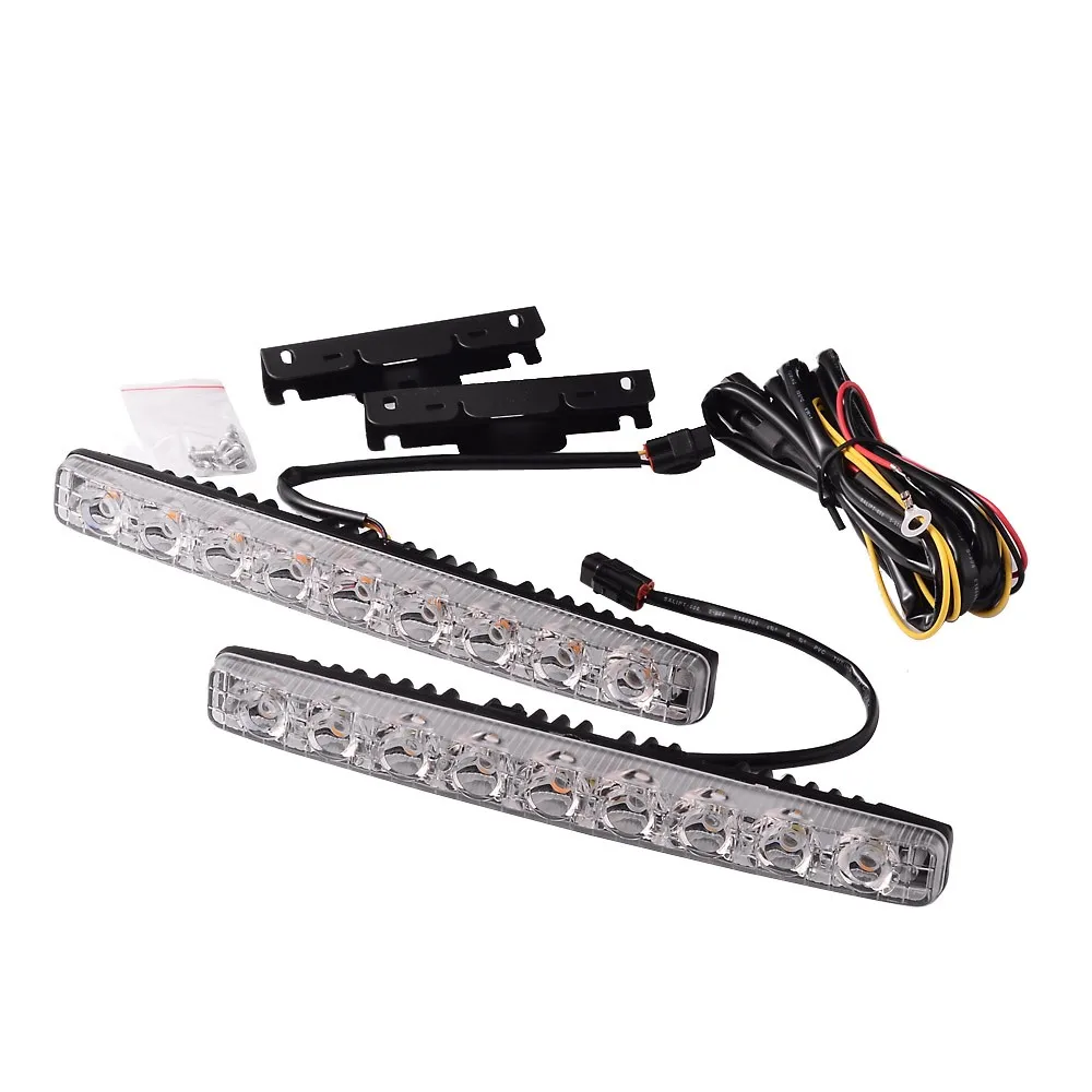 1 Set 12V Super Bright LED Daytime Running Light DRL Daylight Kit Fog
