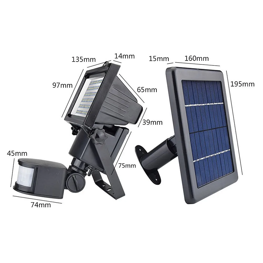 Movido a Energia Solar ao ar Levou as Luzes do Jardim Corpo do Sensor de Movimento Livre Leds Solar Lâmpada Lâmpadas Holofotes Energia 60 Pir 16 High Quality solar panel led flood