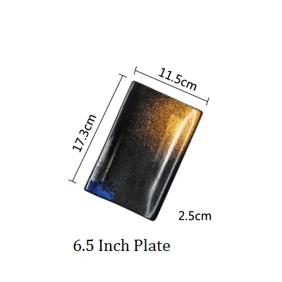 NIMITIME японский стиль суши тарелка керамическая десертная Фруктовая тарелка торт квадратная плоская обеденная тарелка, столовая посуда - Цвет: 6.5 Inch Plate