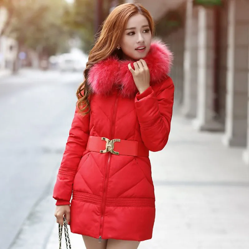 1PC Winter Jacket Women Big Fur Hooded Parka Thick Cotton Coat Women Outerwear Jaqueta Feminina Inverno Chaqueta Mujer Z956