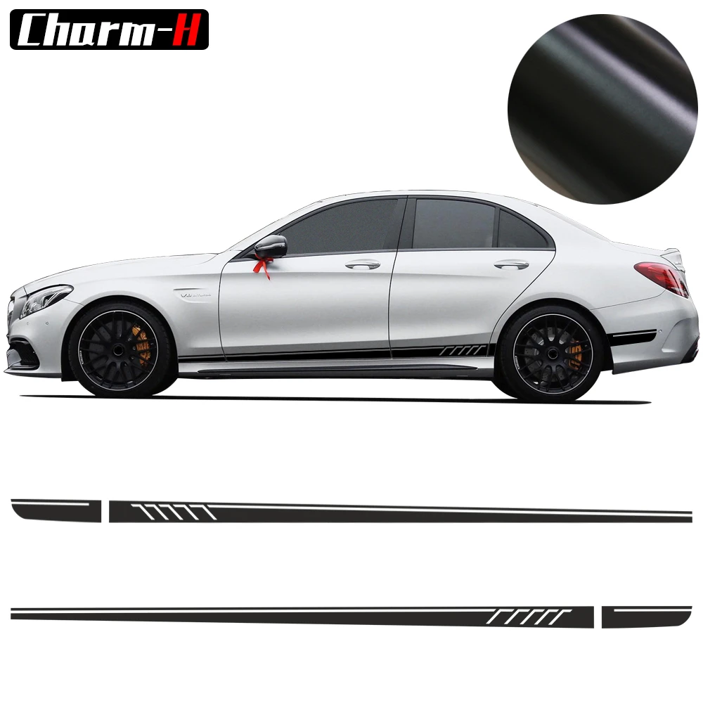 2 Stucke Amg Edition C63 507 Seite Streifen Rock Decals Aufkleber Fur Mercedes Benz C Klasse W204 Matte Schwarz Decal Sticker Matte Blackblack Matte Aliexpress