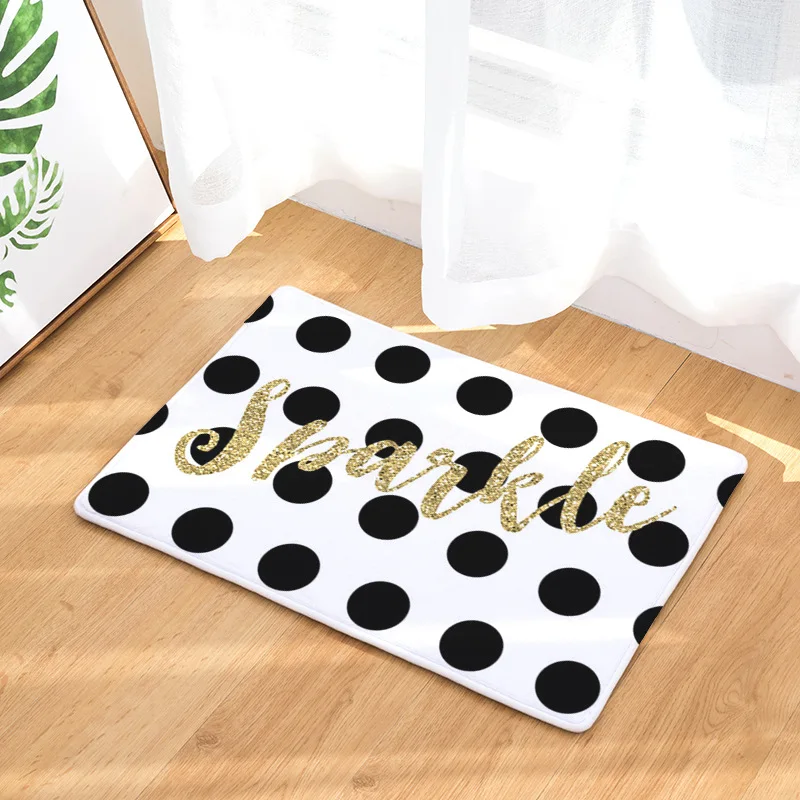 CAMMITEVER Stripes Dots Letters Black White Red Kitchen Carpet Floor Mat Living Room Hallway Area Rugs Anti-Slip Entrance | Дом и сад