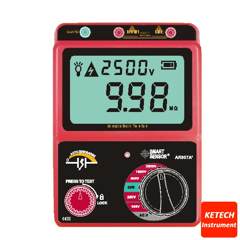 

Digital Insulation Tester Megger MegOhm Meter AR907A