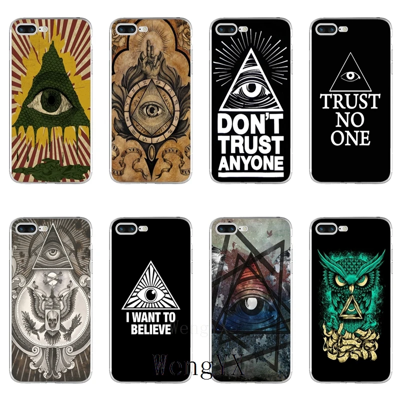 Тонкий силиконовый мягкий чехол для телефона из ТПУ pyramid eye symbol illuminati iPhone X 8 8plus 7