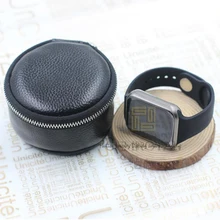 Высокое качество Пояса из натуральной кожи часы коробка для хранения круглые часы упаковка корпус часов путешествия ziplock сумку переносной