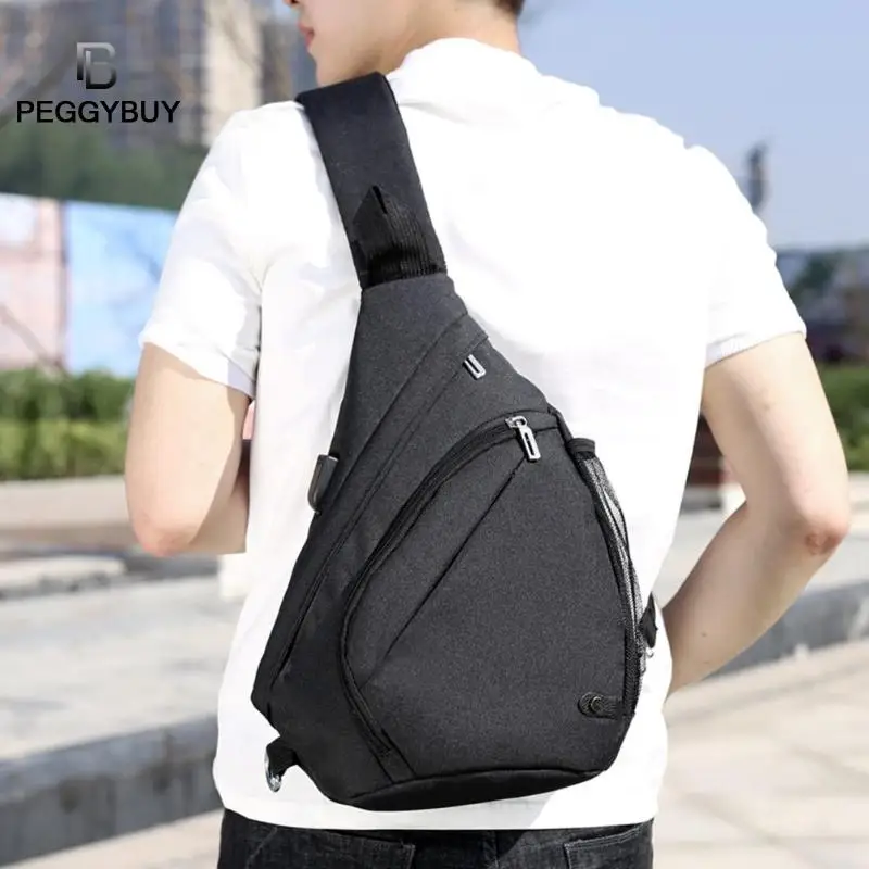 Men's Small Chest Sling Bag Travel Hiking Cross Body Messenger Shoulder ...