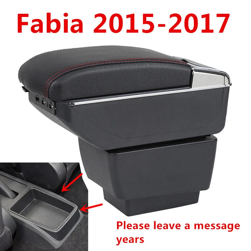 

For Skoda Fabia 2015-2017 Armrest Box Car Center Storage Box With Cup Holder Arm Rest Rotatable Car-styling Interior Accessories