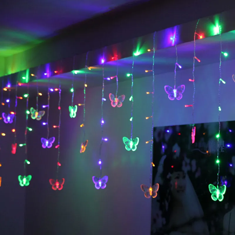 

4x0.5m LED Butterfly String Lights Bulbs Fairy Wedding supplies decorations creative room Garland flashing LED holiday lights