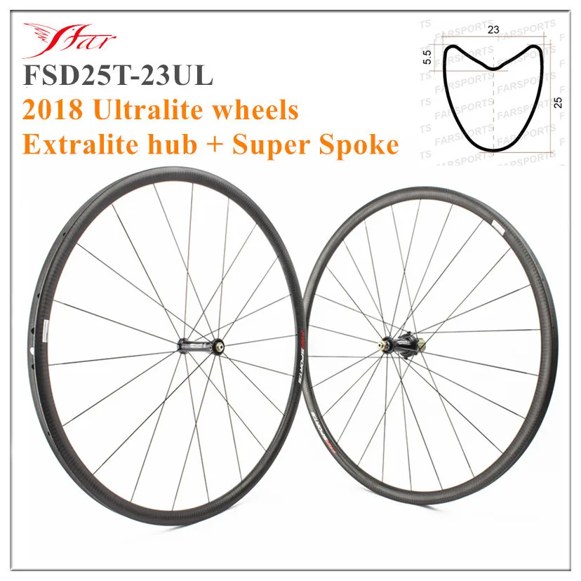 Far Sports 25 мм Ultralite 810g трубчатая колесная с Extralite hub+ Sapim Super spoke! 23 мм 25 мм ширина трубчатое углеродное колесо