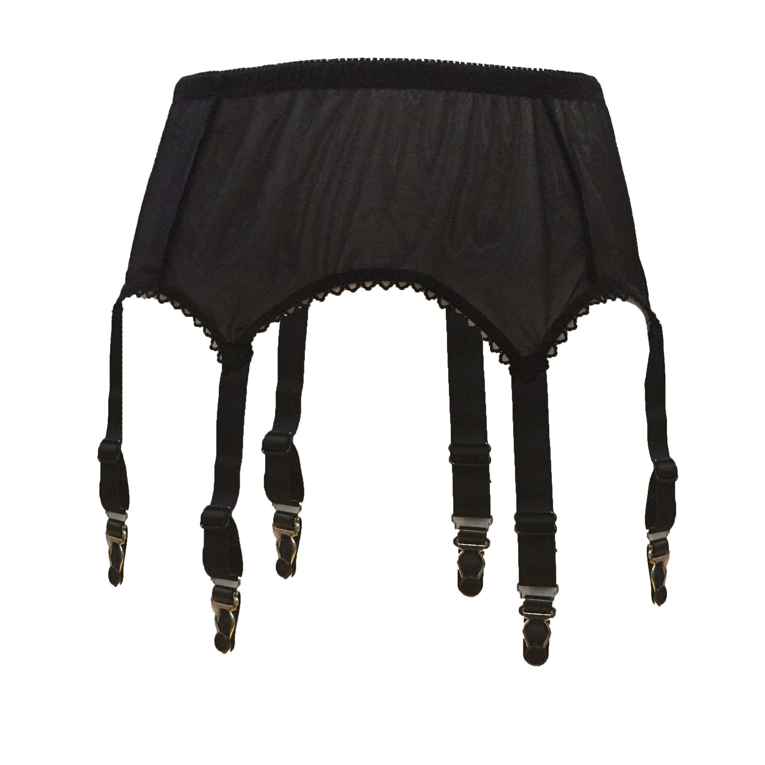 

The gift Send to you STY gift Women Sexy Black 6 Straps Vintage Metal Buckles Garter Belt for Stocking