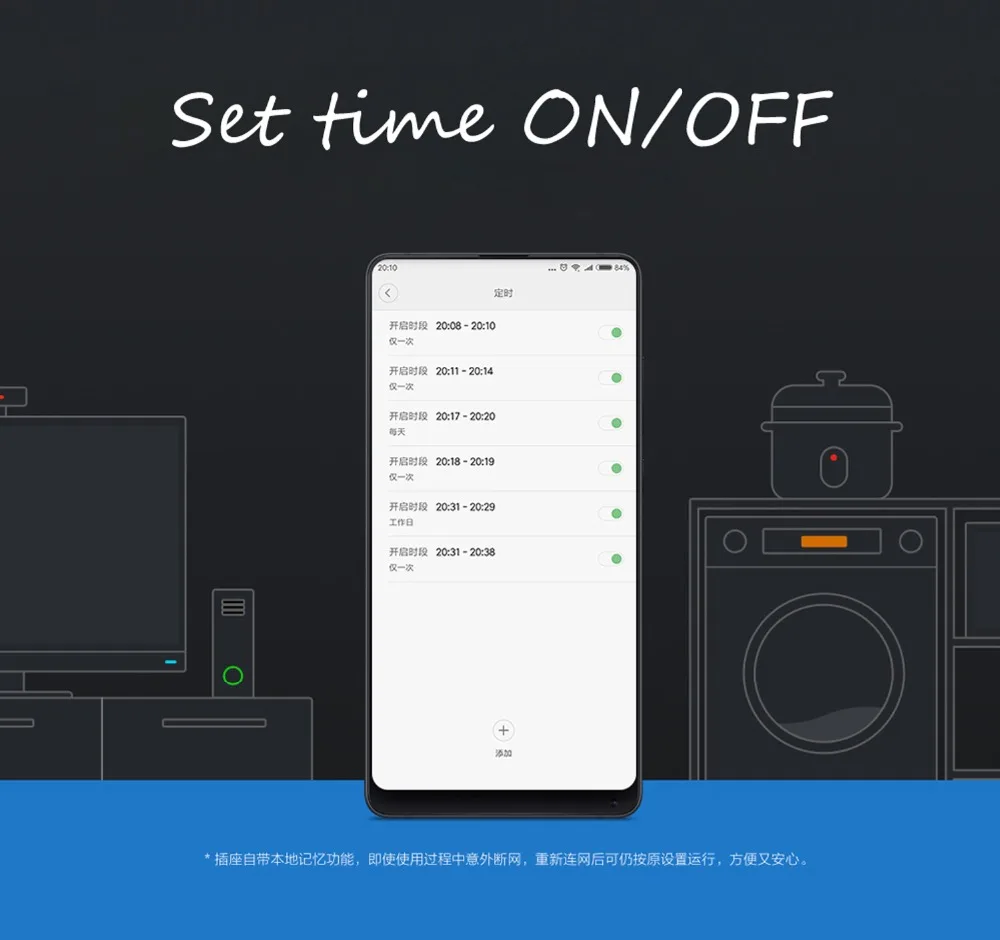 Xiaomi Mijia WiFi умная розетка WiFi версия беспроводной пульт дистанционного управления розетка адаптер питания и выключения с телефоном